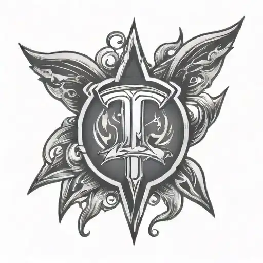 tesla logo with a picture of koolaid tattoo design idea