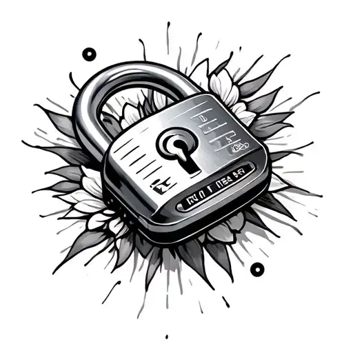 KDJ with a padlock locked tattoo design idea