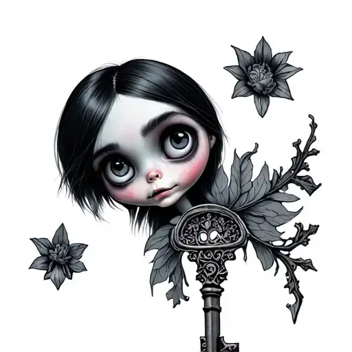 Coraline Key tattoo design idea