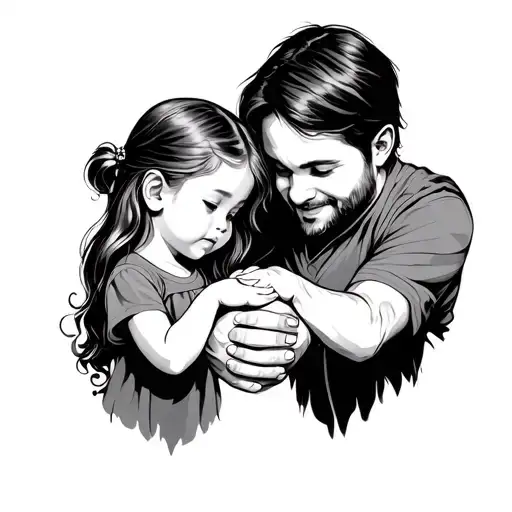 father holding daughters hand i didnt give you life but life gave me you tattoo design idea