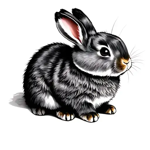 japanese art style rabbit tattoo design idea