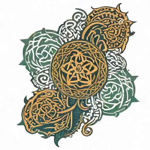 full sleeve celtic henna womens  tattoo design idea