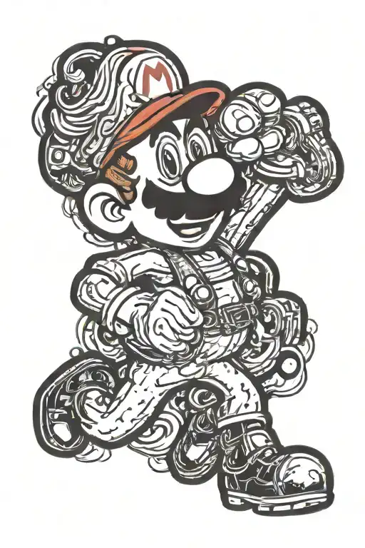 super mario bros tattoo design idea