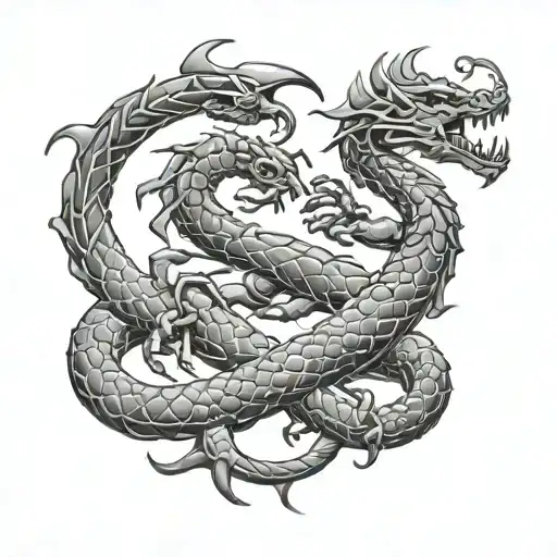 scorpion and dragon tattoo design idea