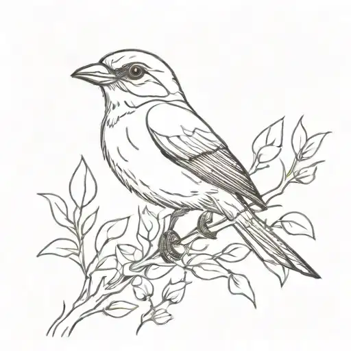 shrike bird made of these lyric "a shrike to your sharp and glorous thorne"  tattoo design idea