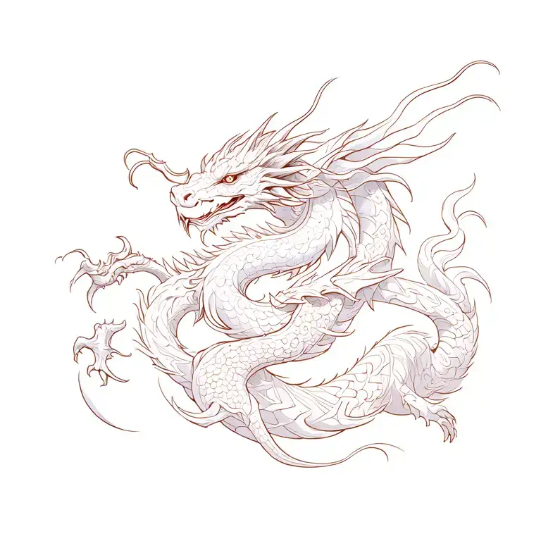 twin Dragon wrapped tattoo design idea