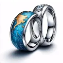 wedding rings map tattoo design idea