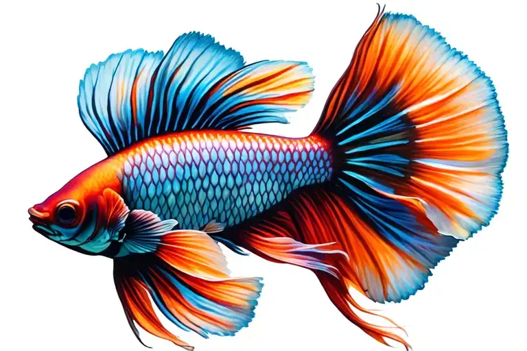 betta fish swimming tattoo design idea