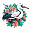 stork bird tattoo design idea