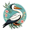 stork bird tattoo design idea