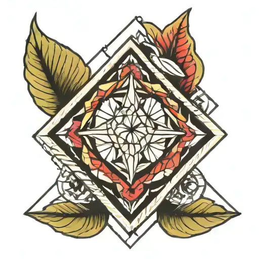 geometric diamond with outdoor accent  tattoo design idea