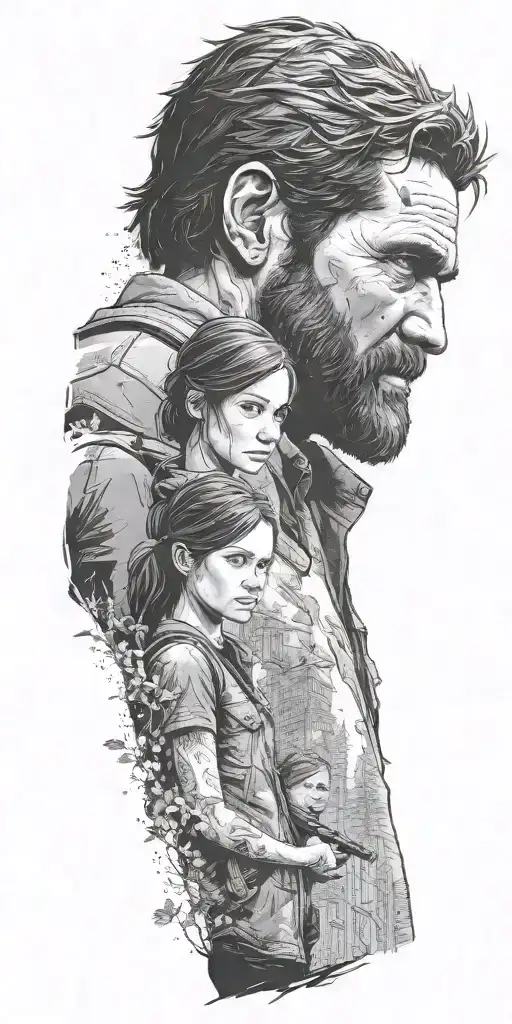 the last of us ellie and joel tattoo design idea