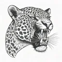 roaring jaguar bust tattoo design idea