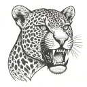 roaring jaguar bust tattoo design idea