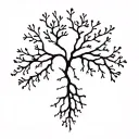 Smooth, branching lines like soft energy veins or delicate roots. Organic and calm, no shading, natural anatomical flow. tattoo design idea
