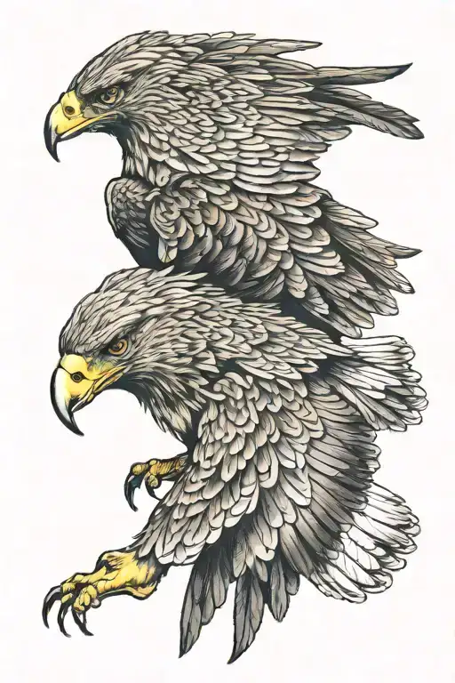 soaring Golden Eagle flying tattoo design idea