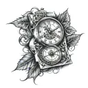 time 00 00 sketch tattoo design idea