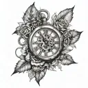 time 00 00 sketch tattoo design idea