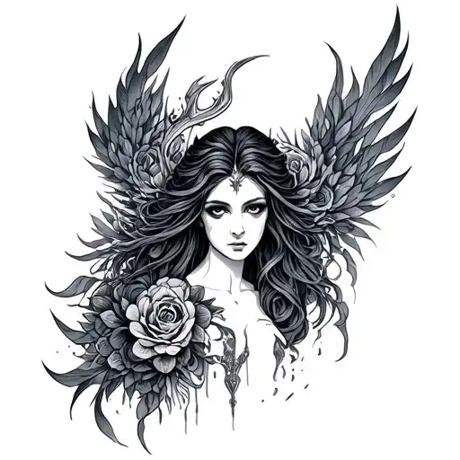 Virgo nyx goddess tattoo design idea