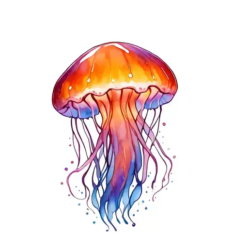 jelly fish picked up by plastic shovel tattoo design idea