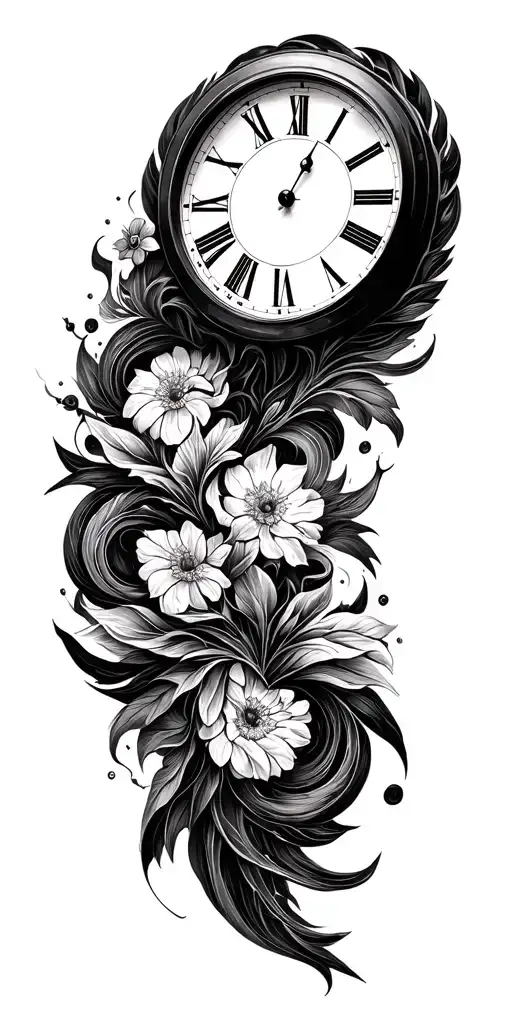 clock face tattoo design idea