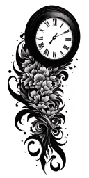 clock face tattoo design idea