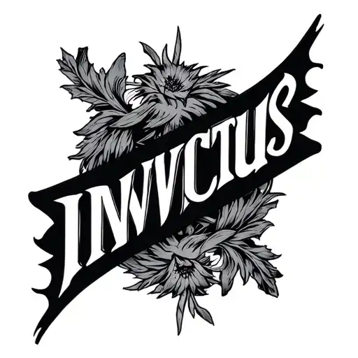 Invictus word tatoo tattoo design idea