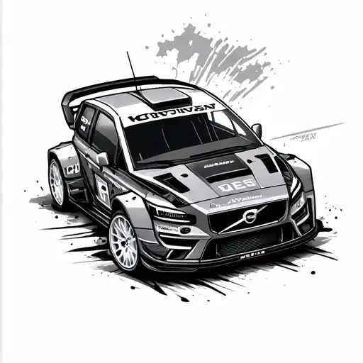 volvo rallycross tattoo design idea