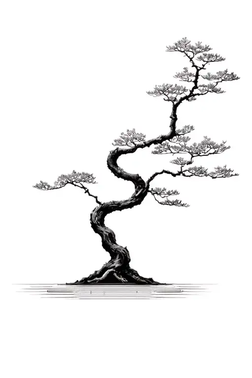 Bonsai tree tattoo design idea