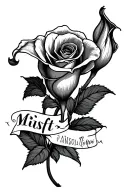 Calla Lily and rose with iconic and Misfit  words  tattoo design idea
