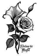 Calla Lily and rose with iconic and Misfit  words  tattoo design idea