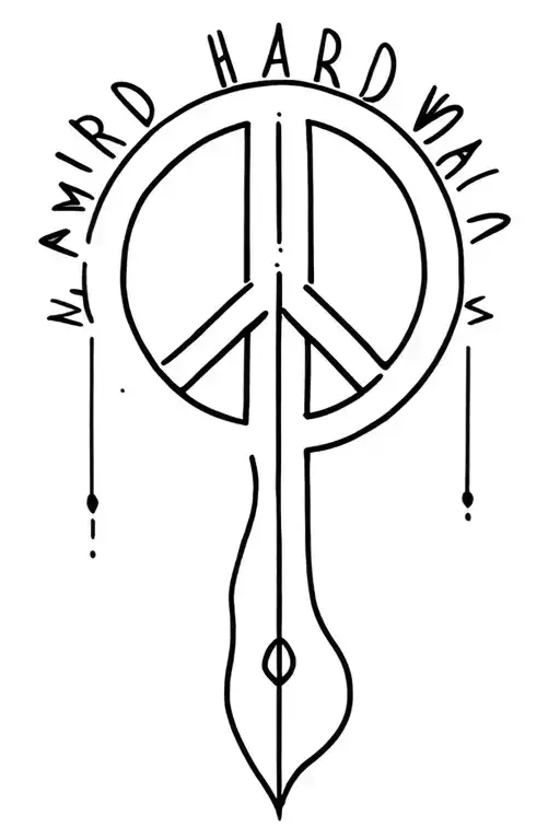 peace and hard work tattoo design combining elements tattoo design idea
