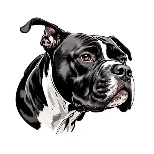 great dane pitbull dog tattoo design idea