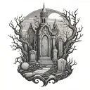 Graveyard tattoo design idea