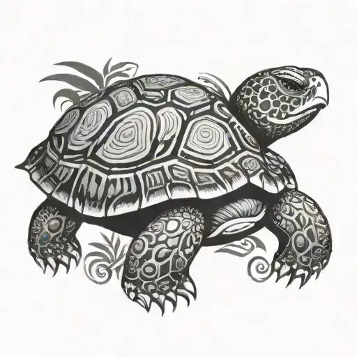 Hawaiian Tribal Turtle tattoo design idea