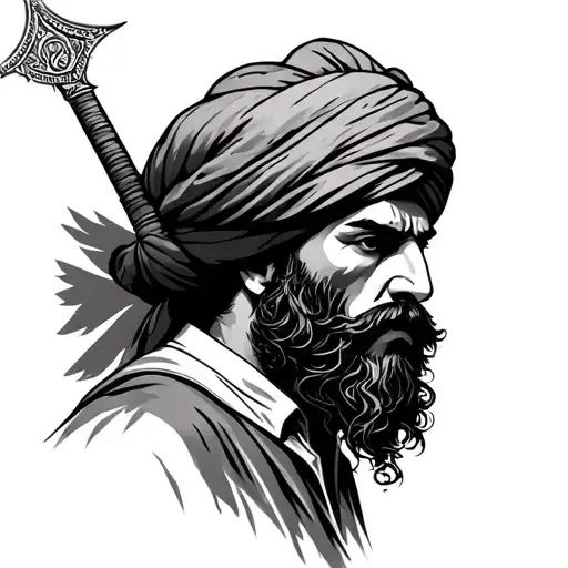sikh khalsa warrior tattoo design idea
