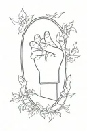 Heart handled mirror " handle with care"  tattoo design idea