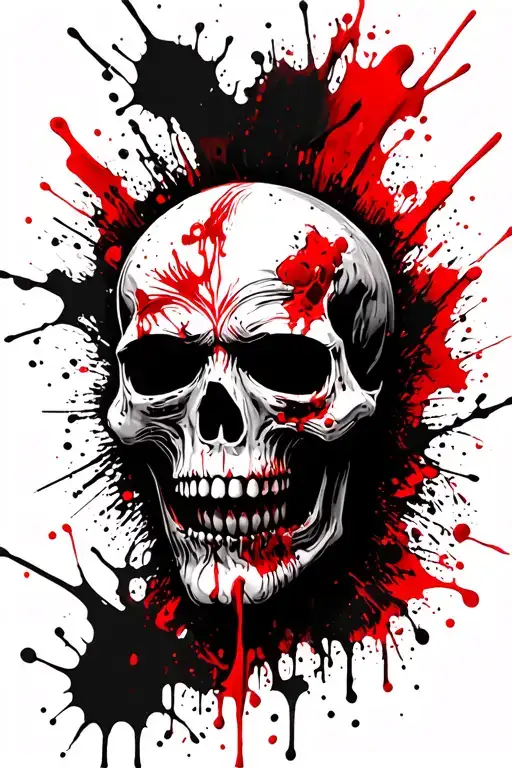 sinister creepy skull including one direction band vibes  tattoo design idea