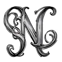 letters N, S, L comboned and written in fancy cursive writing  tattoo design idea