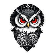 red eye owl perched tattoo design idea