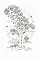 joshua tree on ground of an irish flag  tattoo design idea