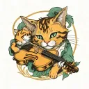 cat and a fiddle   tattoo design idea