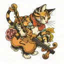 cat and a fiddle   tattoo design idea