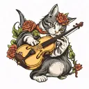 cat and a fiddle   tattoo design idea