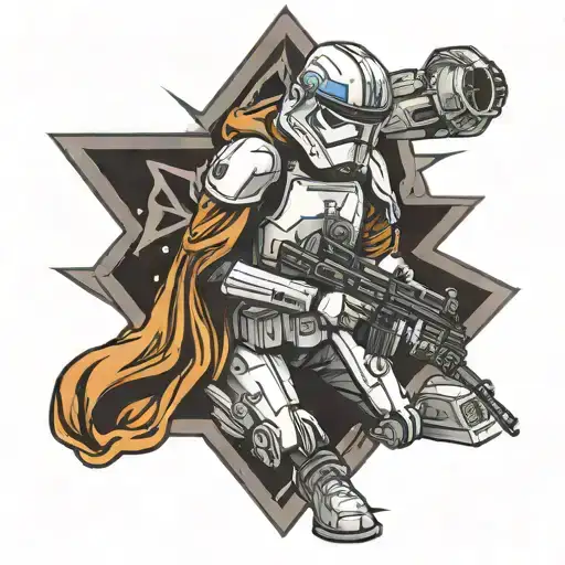 Star Wars fallen soldier kneeling tattoo design idea