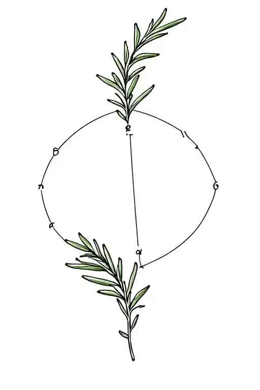 taurus constellation and rosemary tattoo design idea