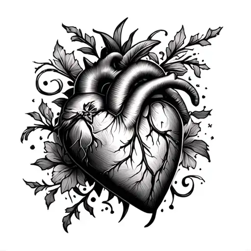 Jeff JoAnn heart surrounded tattoo design idea