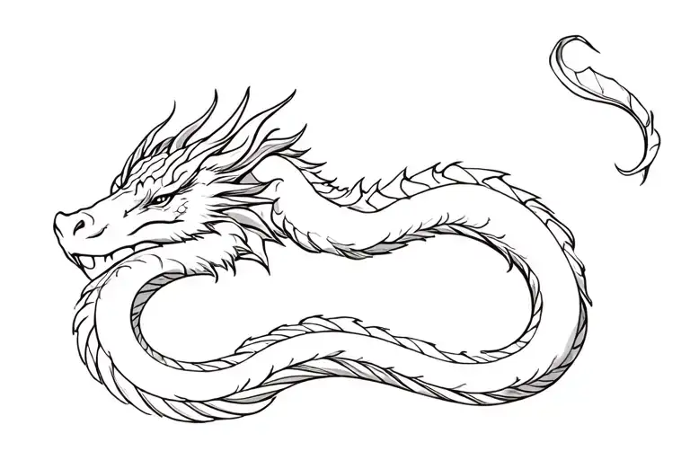 dragon sleeping tattoo design idea