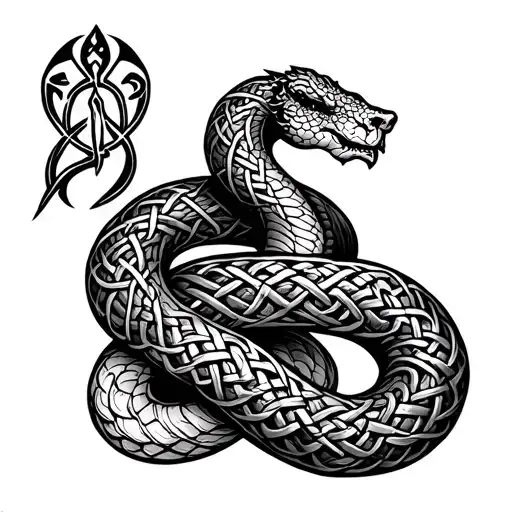 Celtic snake Sagittarius Gemini band tattoo tattoo design idea