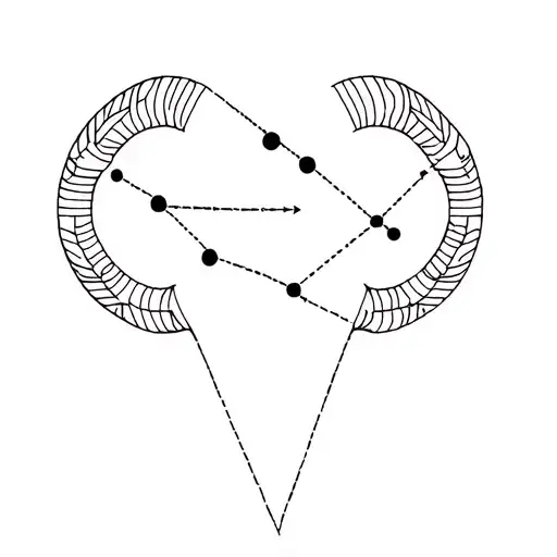 Constellation of Aries in shape with Stitch the sign of the zodiac of Aries, that of the Virgin and the Libra tattoo design idea